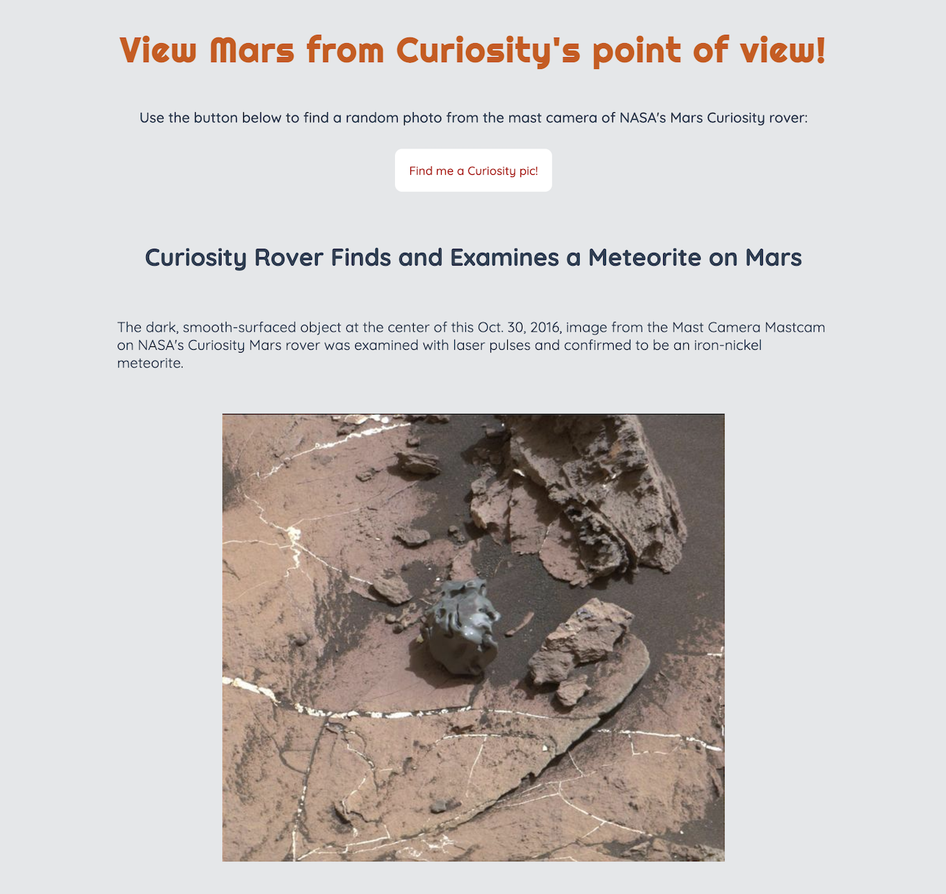 A screenshot of the home page for the Rove Curious web application.